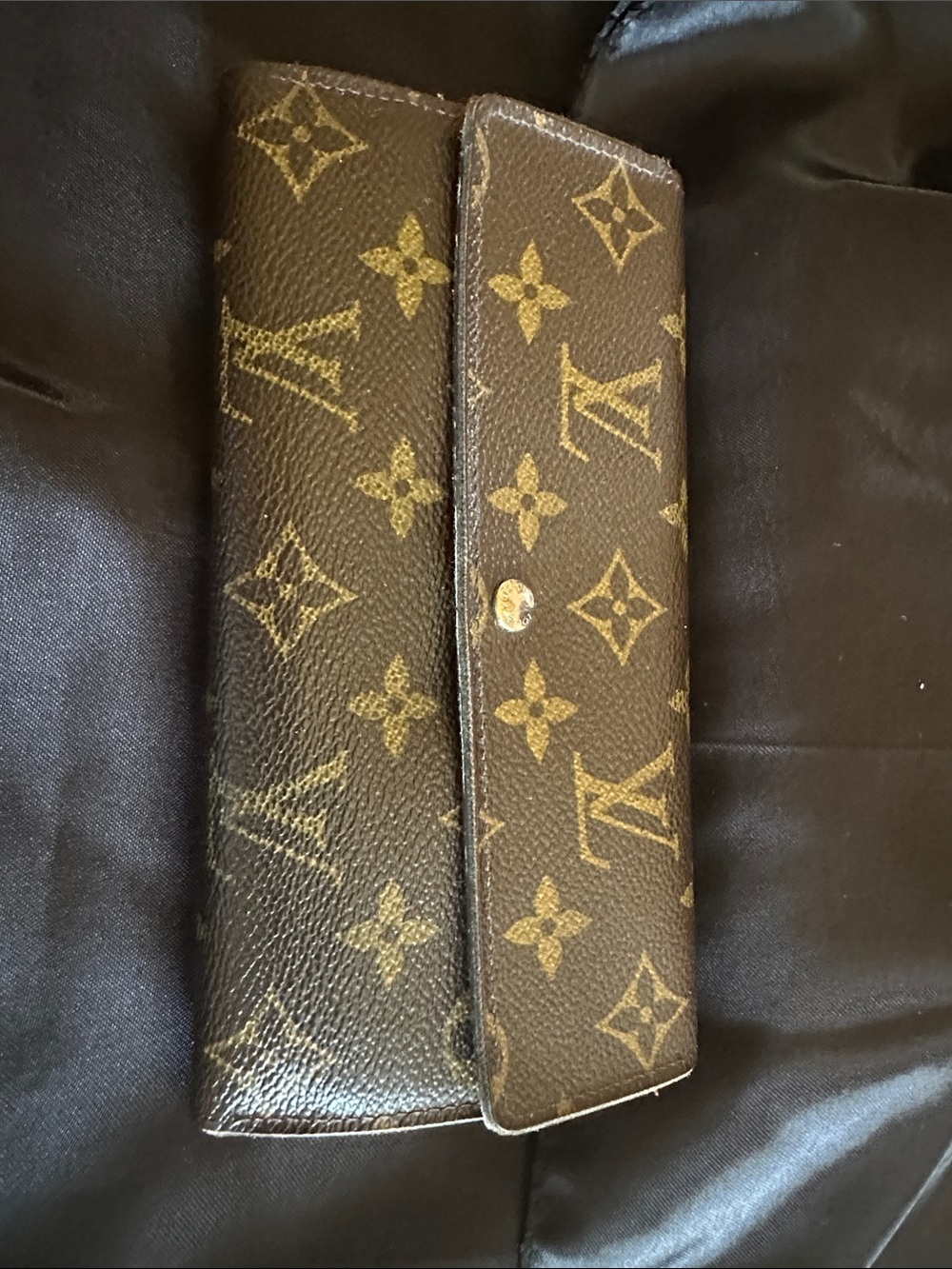Louis Vuitton Monogram Canvas Long Wallet in Brown and Gold